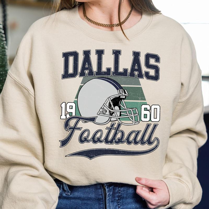 Dallas Vintage Football Crewneck Sweatshirt, Classic Football Gift for Fans, Unisex Sweatshirt, Collection Comfort Wear for Men, Women, Style