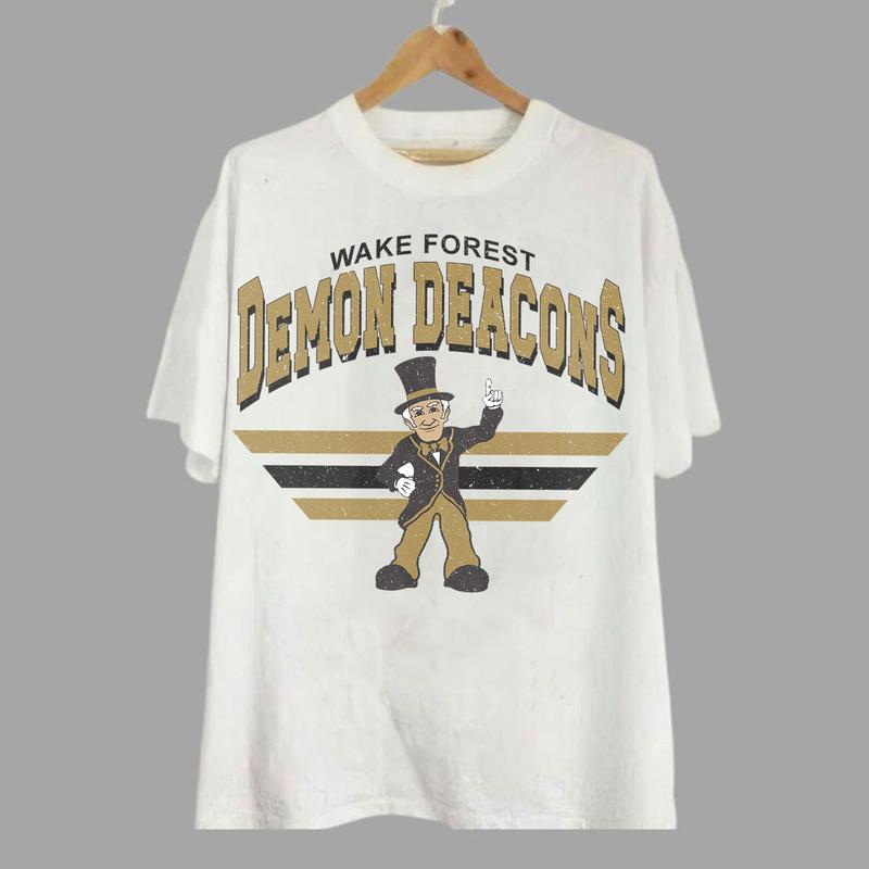 Wake Forest Demon Deacons Vintage NCAA Sweatshirt, University Sport Shirt, Classic Gift for Football Fans, Cotton, Unisex Comfort Hoodie Collection