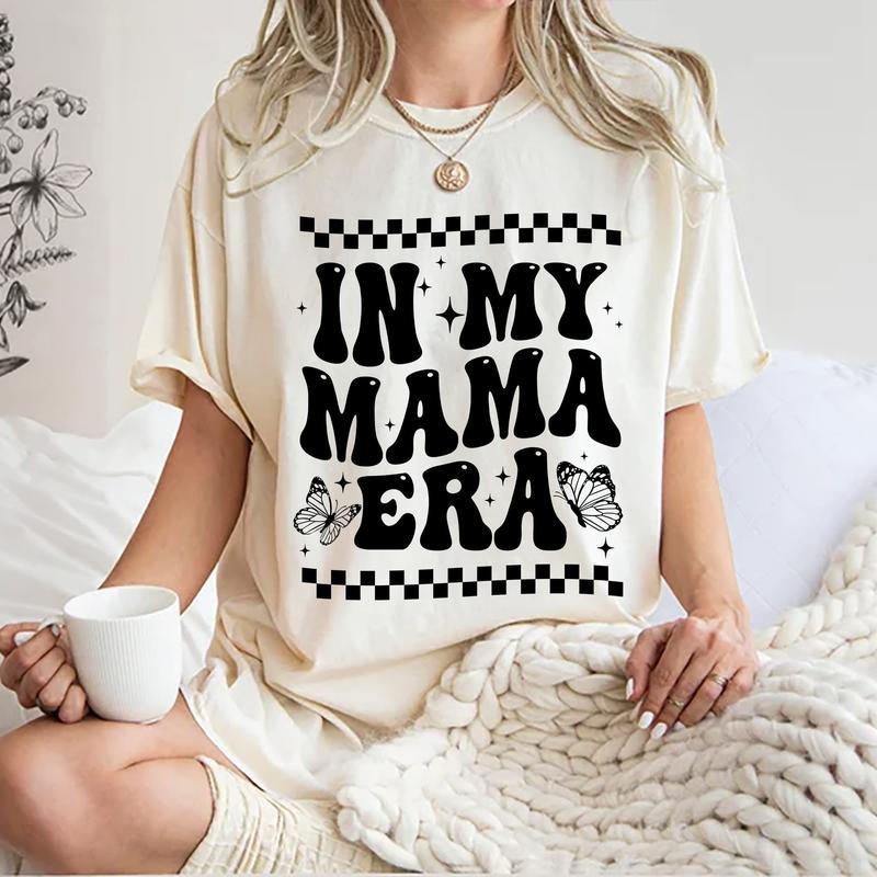 In My Mama Era Shirt, Mom Life T-shirt, Cute Mom Graphic Printed T-shirt, Mama Tee, Vintage Groovy Mom Comfort Shirt, Mother's Day Shirt, Gifts For Mo