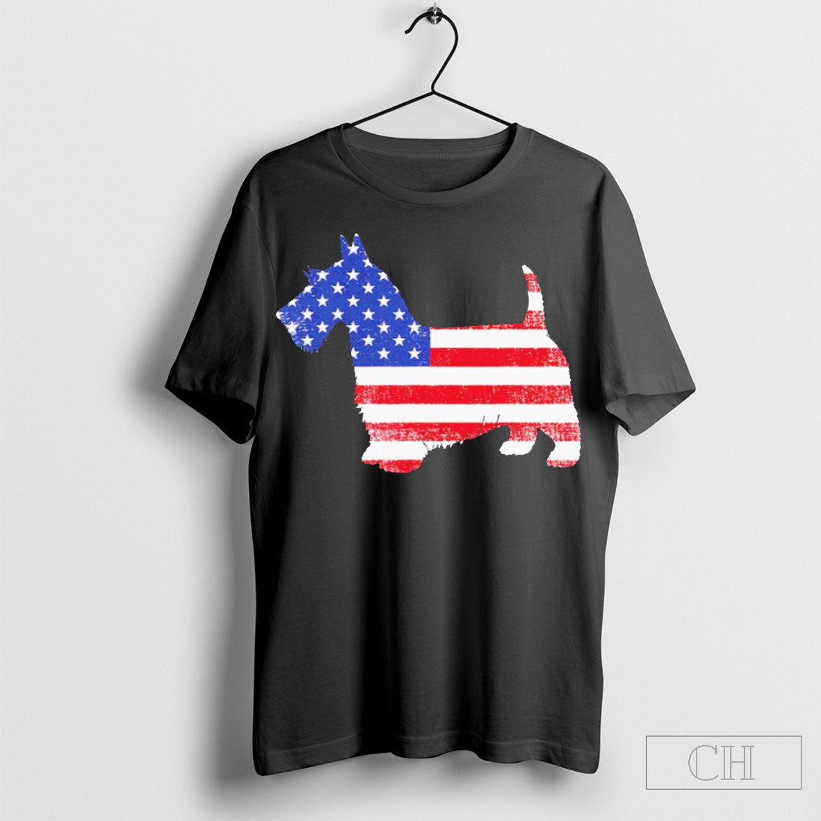 Official Scottish Terrier Dog Dad Mom Silhouette American Flag Shirt Hoodie Sweatshirt | TeeSparky.com