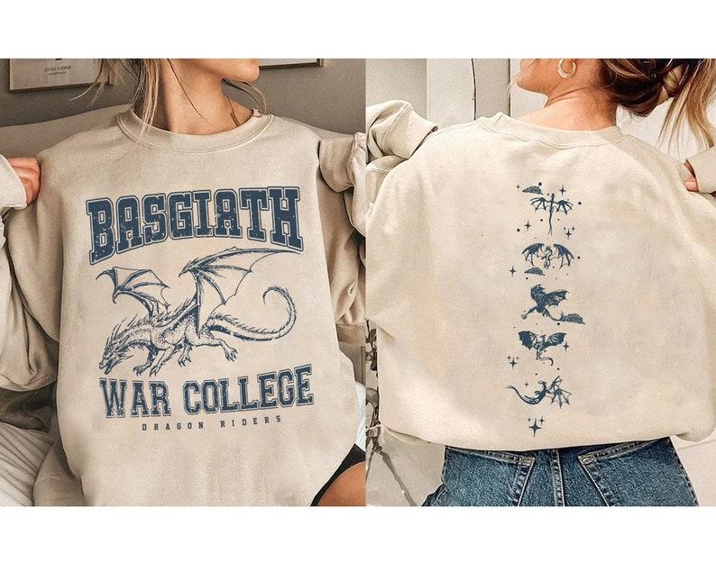 Fourth Wing Double-Sided Sweatshirt, Basgiath War College Shirt, Fourth Wing Shirt, Bookish Dragon Rider Shirt,... (Image 2)