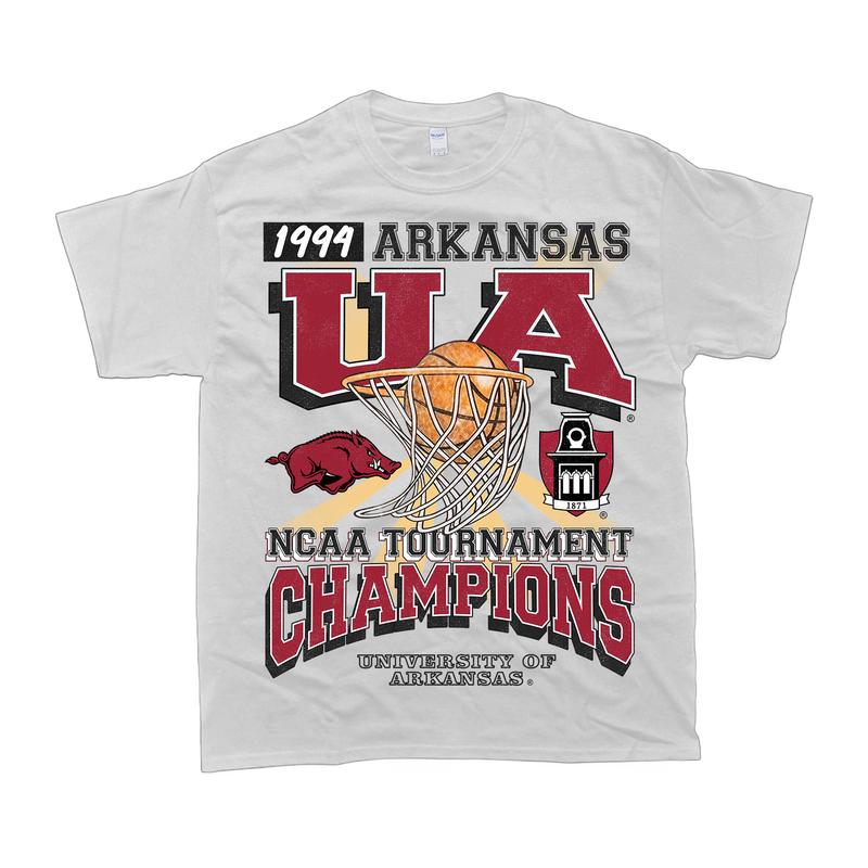 University of Arkansas Tournament Champs NCAA Merch, graphic vintage sports tees summer shirts for men Menswear Top