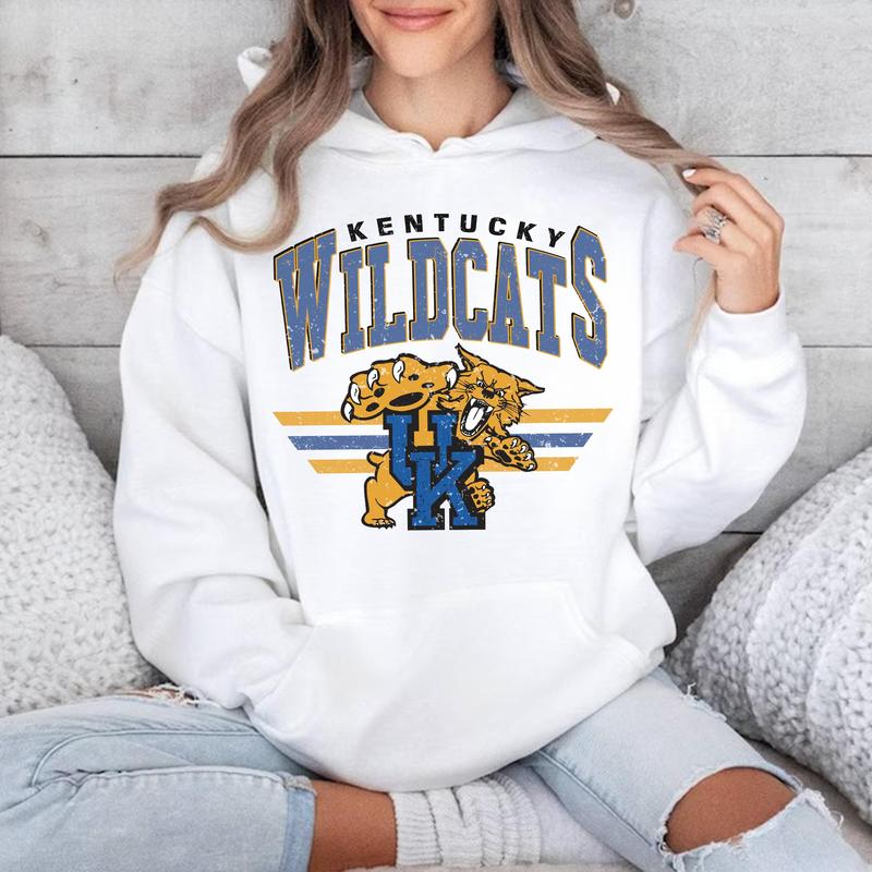 Kentucky Wildcats Vintage Football NCAA Hoodie, Vintage Hoodie NCAA, Classic Sport Hoodie, Gifts For Football Fan Sport
