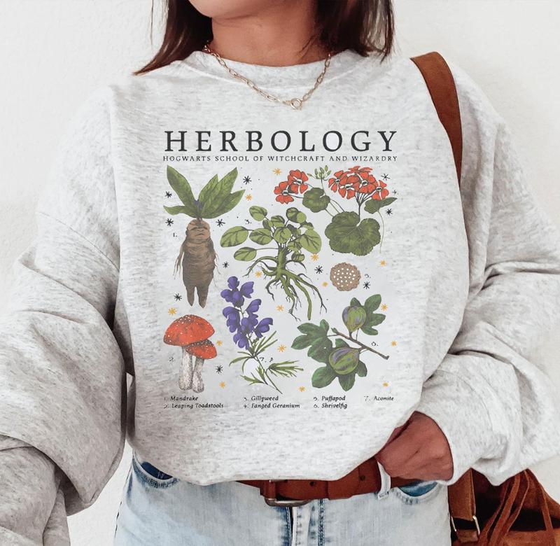 Herbology Hogwarts Sweatshirt, Magical Wizard Castle Book Sweatshirt, Witch Shirt, Bookish Reading Magic Shirt,... (Image 2)
