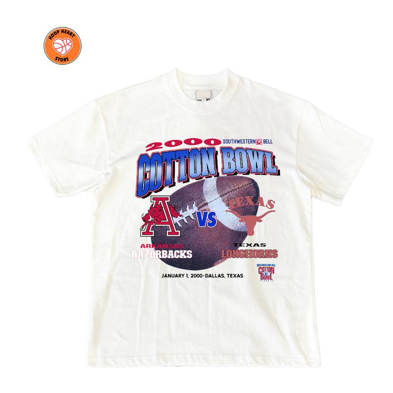 2000 VTG Arkansas VS Texas Cotton Bowl Vintage Graphic T-Shirt Cotton Short-sleeve Retro Streetwear Tshirt Menswear Top Shortsleeve Underwear Human