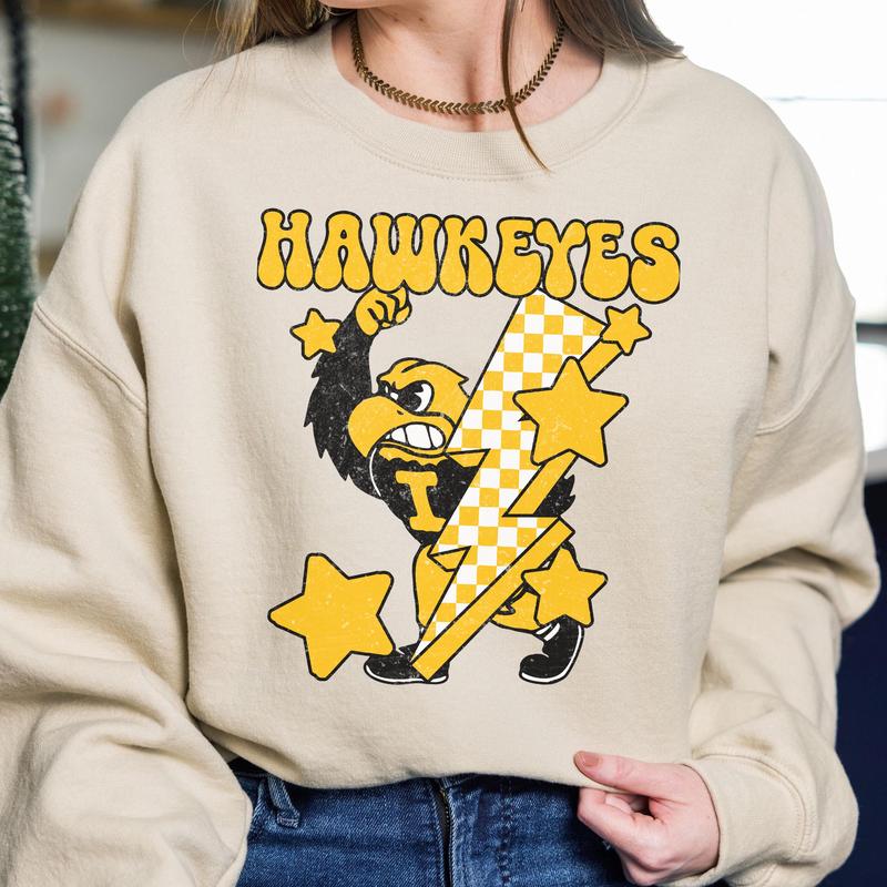 Iowa Hawkeyes Vintage Football NCAA Sweatshirt, University of Iowa Vintage Sweatshirt, Unisex Vintage Sweatshirt NCAA, Classic Sport Sweatshirt, Gifts
