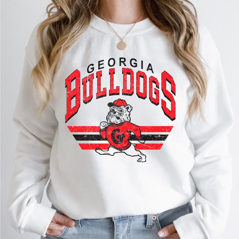 Georgia Bulldogs Vintage  Football NCAA Sweatshirt, Vintage Sweatshirt NCAA, Classic Sport Sweatshirt, Gifts For Football Fan Sport
