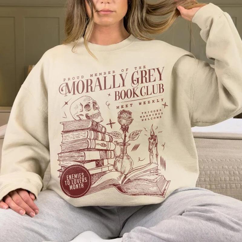 Vintage Morally Grey Book Club Sweatshirt, Dark Romance Shirt, Booktok Shirt, Bookish Merch, Book Lover Gift,... (Image 2)