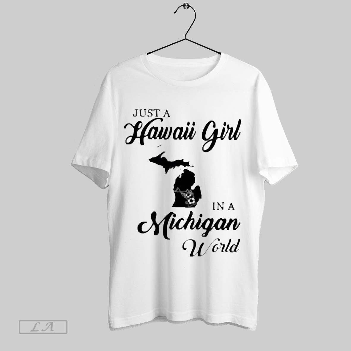 Top Just A Hawaii Girl In A Michigan World 2025 Unisex Sweatshirt T Shirt Hoodie | TeeSparky.com