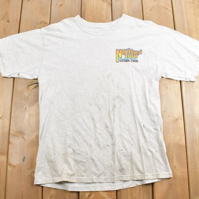 Vintage 1990s Northland Tour Racing Graphic T-Shirt Classic Cotton Menswear Top Embroidered Hoodie