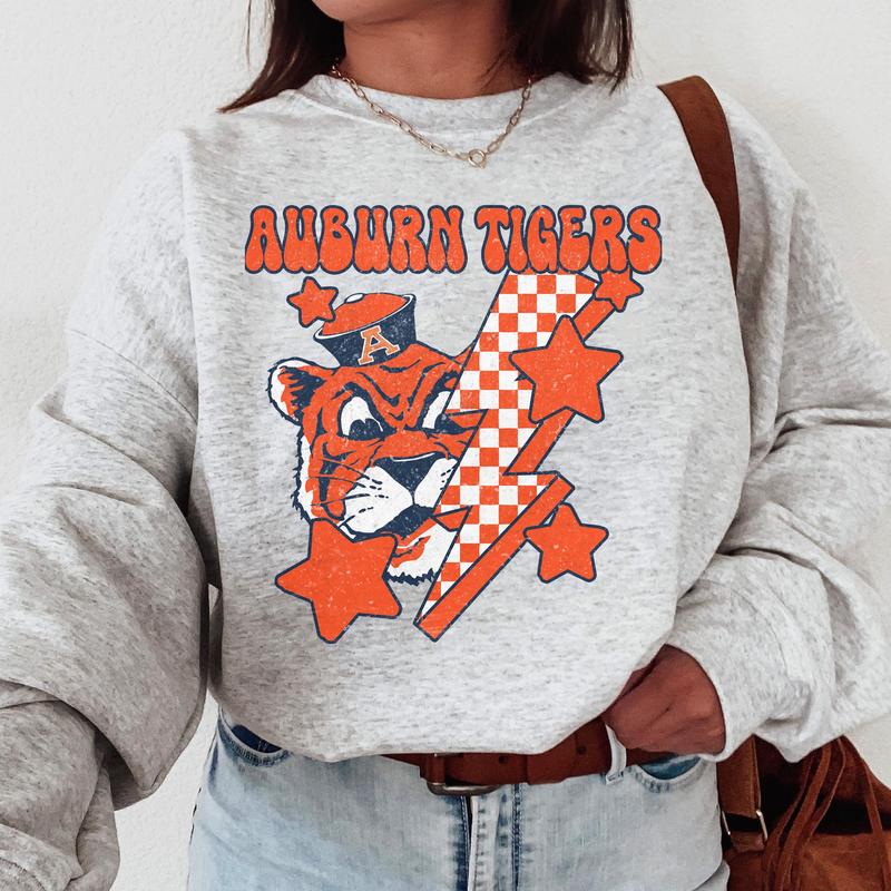 Auburn Tigers Vintage Football NCAA Sweatshirt, Auburn University Vintage Sweatshirt, Unisex Vintage Sweatshirt NCAA, Classic Sport Sweatshirt, Gifts For Football Fan Sport, Cotton, Women
