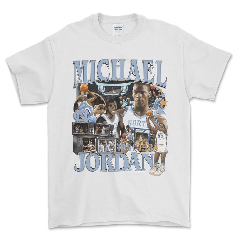 Michael J North Carolina T-Shirt, graphic vintage sports tees for men