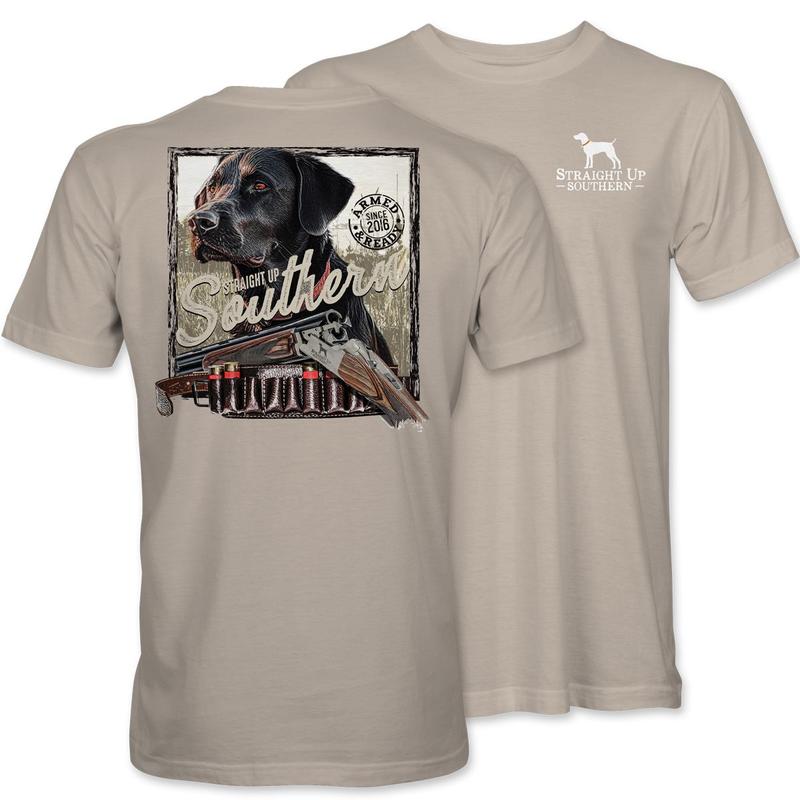 Black Lab Armed and Ready - Field-Ready Retrieving Black Lab Tee (Image 1)