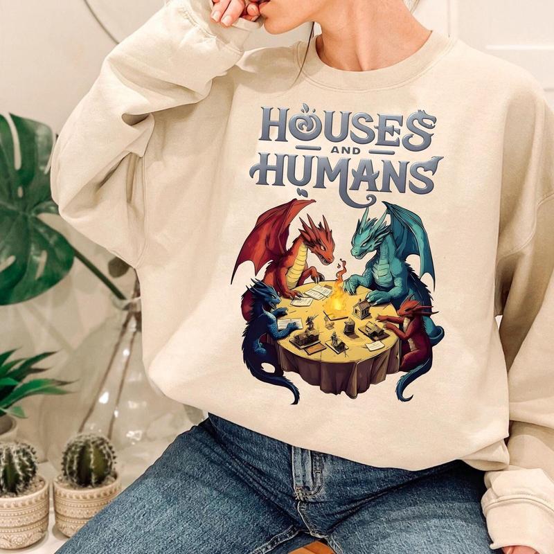 Houses and Humans DnD Shirt, Dungeons and Dragons Gift, Funny DND Shirts, D&D Houses And Humans Parody, Vintage Retro 90s DND Tee, Gift for DM Game Master