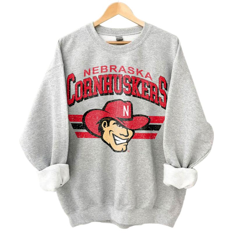 Nebraska Cornhuskers Vintage Football NCAA Sweatshirt - Tshirt - Hoodie, University of Nebraska Unisex Football NCAA Shirt, Unisex Vintage NCAA Shirt, Classic Football Shirt, Gifts For Football Fan Sport, Cotton, Sweatshirt, T-Shirt, Hoodie