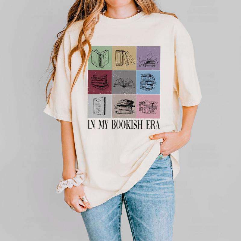 Comfort Colors Book Lovers Shirt, In My Bookish Era Shirt, Minimalist Book Reading Tshirt, Book Floral Shirt,... (Image 2)