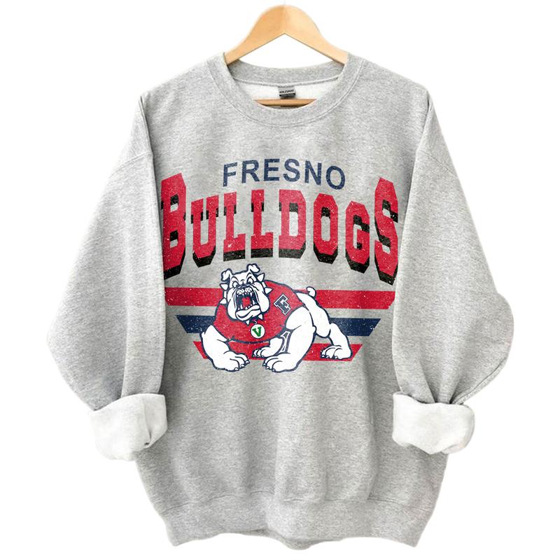 Fresno State Bulldogs Vintage Football NCAA Sweatshirt - Tshirt - Hoodie, California State University,Fresno Unisex Football NCAA Shirt,Unisex Vintage NCAA Shirt,Classic Football Shirt,Gifts For Football Fan Sport,Cotton,Sweatshirt,Gifts For Men and Women