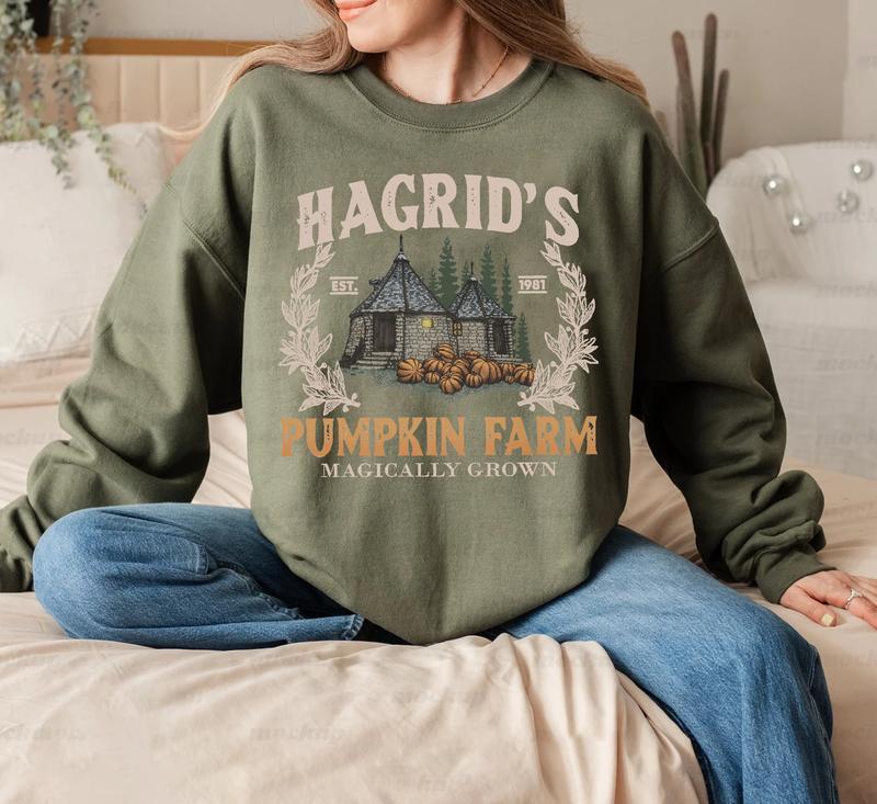 Hagrid's Pumpkin Patch Shirt - Sweatshirt - Hoodie, Vintage Fall Shirt, Retro Halloween T-Shirt, Pumpkin Patch Sweatshirt, Wizard Halloween Shirt, Spo