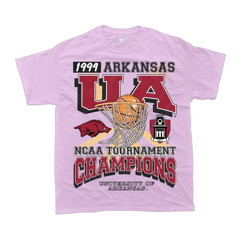 University of Arkansas Tournament Champs NCAA Merch, graphic vintage sports tees summer shirts for men Menswear Top