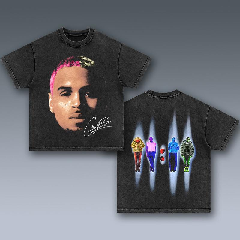 C.BROWN BIG HEAD V4 2 SIDES Cotton Vintage Shirt To Match Sneaker Hiphop Clothing Rapper Merch Shirt, Hiphop Tour Concert 2024, Gift For Fan Y2K Aesth