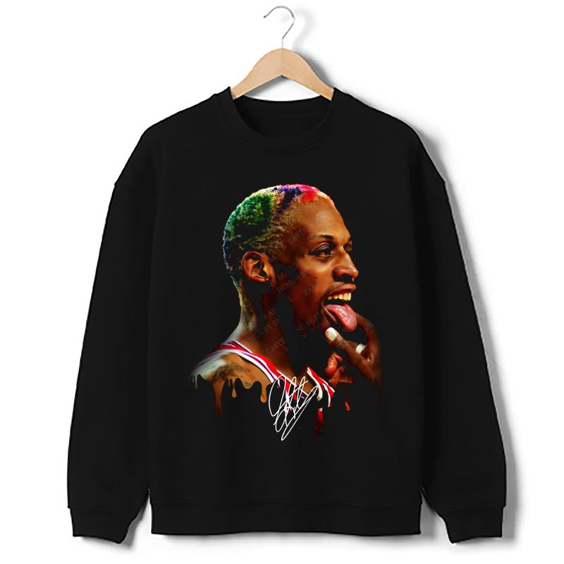 Dennis Tongue Out Hollywood 90's Vintage Design T-Shirt Cotton Menswear Top Basketball