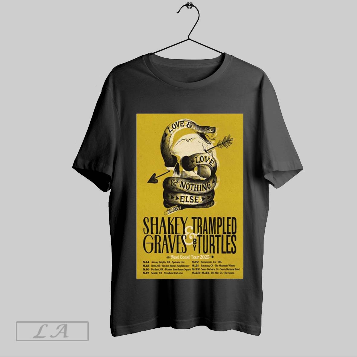 Top Shakey Graves Trampled Turtles West Coast Tour 2025 T Shirt Shirt Hoodie Sweatshirt