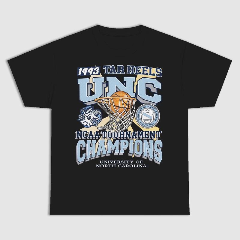 University Of North Carolina Tournament Champs 1993 Tar Heels NCAA Merch Tournament Champs T-shirt, Vintage 90s Unisex Basketball Tees, Basketball Fan