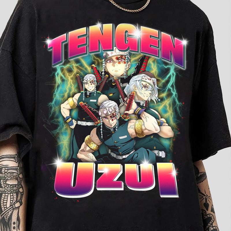 Vintage Tengen Uzui T-Shirt, Tengen Shirt, Anime Shirt, Manga Shirt, Anime Fan Gifts Shirt Menswear Top Tshirt Streetwear