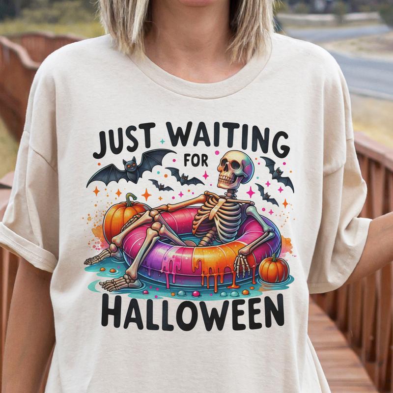 Summerween Skull Tees Summer Vibes Watercolor Ice Cream Skull Tshirt  I'm Freakin Melting Skull Tee Living the... (Image 5)
