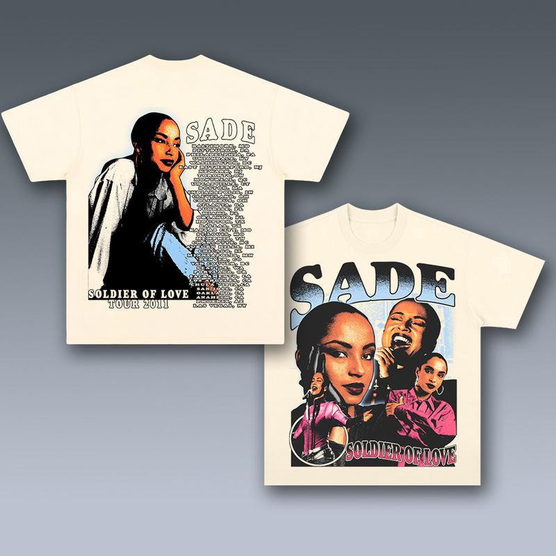 SADE NTT08 2 SIDES Cotton Vintage Shirt To Match Sneaker Hiphop Clothing Rapper Merch Shirt, Hiphop Tour Concert 2024, Gift For Fan Y2K Aesthetic Hood