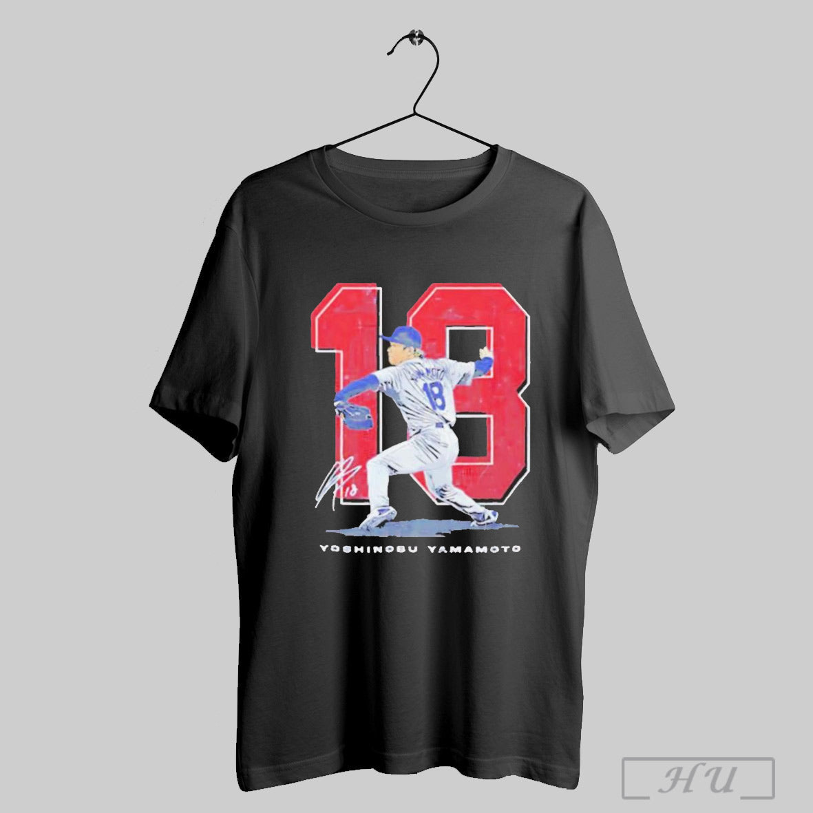 Yoshinobu Yamamoto 18 Los Angeles Dodgers Japanese Signature T Shirt Sweatshirt Poster Hoodie | TeeSparky.com