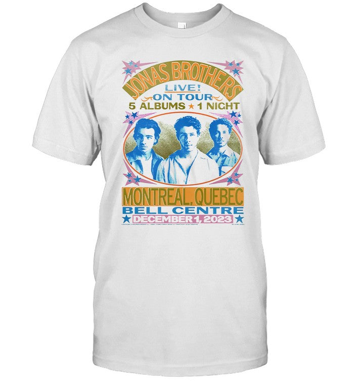 Jonas Brothers December 1, 2023 Bell Centre Montreal, Quebec Tour Shirt