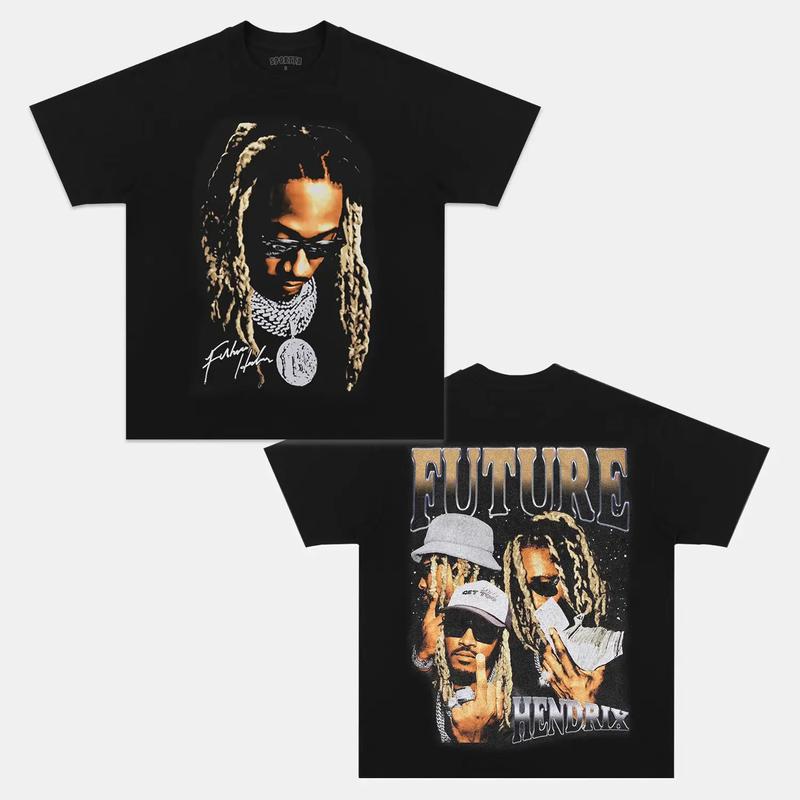 FUTURE Double Printed Short Sleeve Tee Cotton Vintage Shirt To Match Sneaker Hiphop Clothing Rapper Merch Shirt, Hiphop Tour Concert 2024, Gift For Fan Y2K Aesthetic Hoodie Sweatshirt