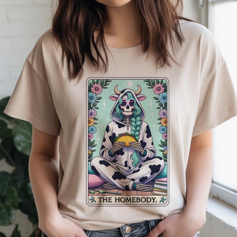 Tarot Skull Tees Dead Inside Tarot Tee The Patriot T-Shirt The True Crime Junkie Top The Homebody Tarot Tshirt ... (Image 1)