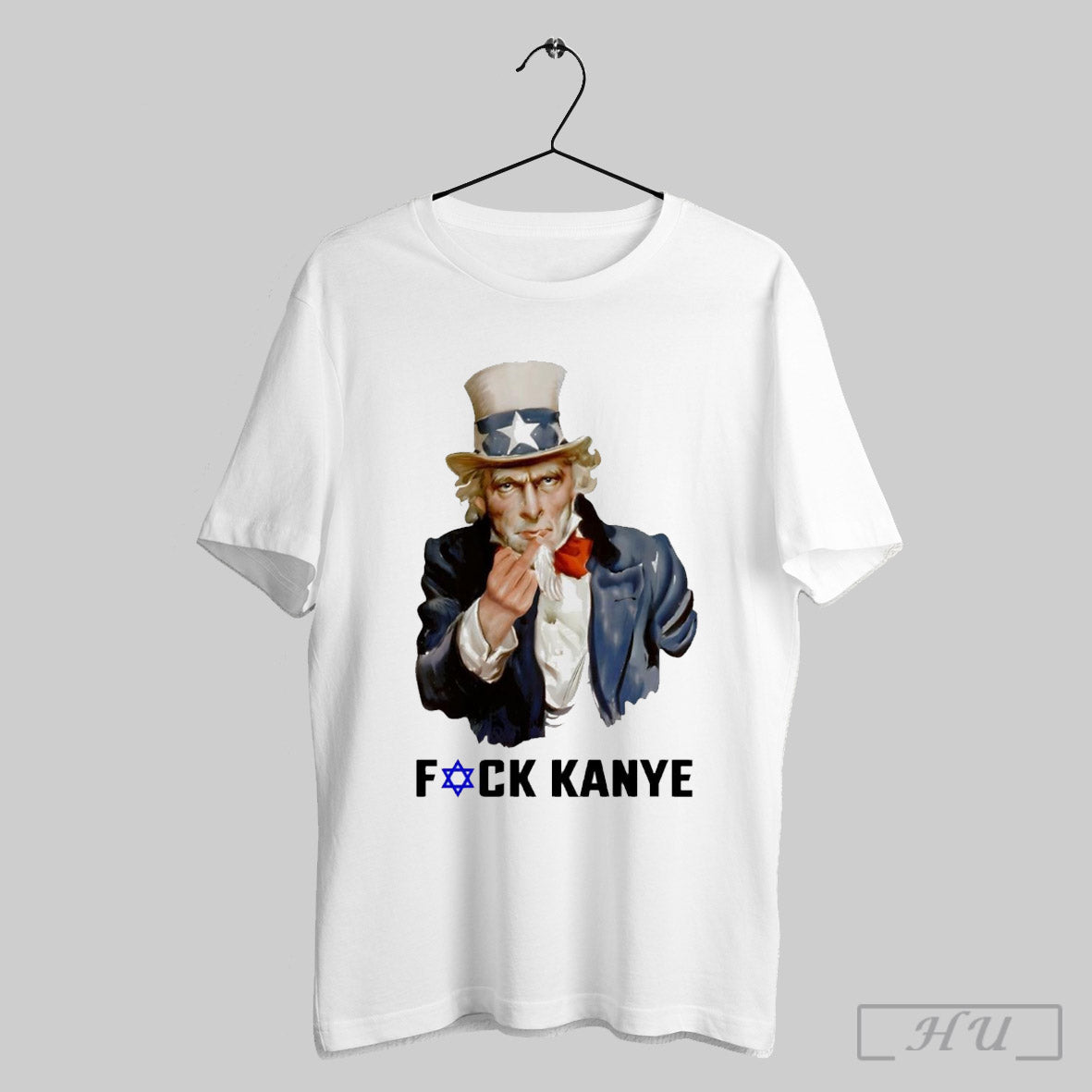 Uncle Sam Middle Finger Fuck Kanye Antisemitism T Shirt Sweatshirt Hoodie | TeeSparky.com
