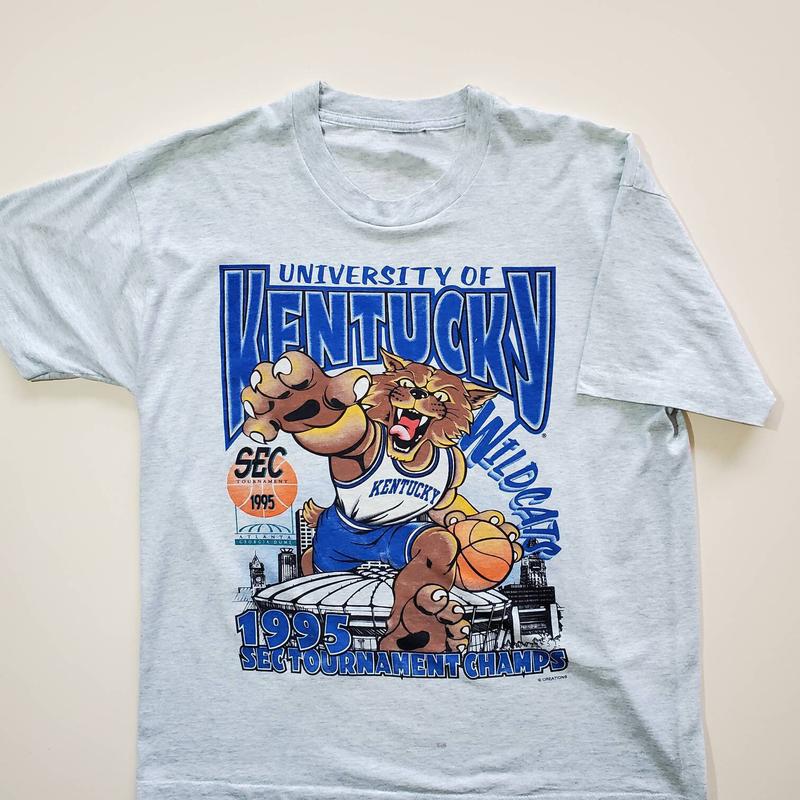Vintage 1995 Kentucky Wildcats T-Shirt Classic Cotton college merch Menswear Top