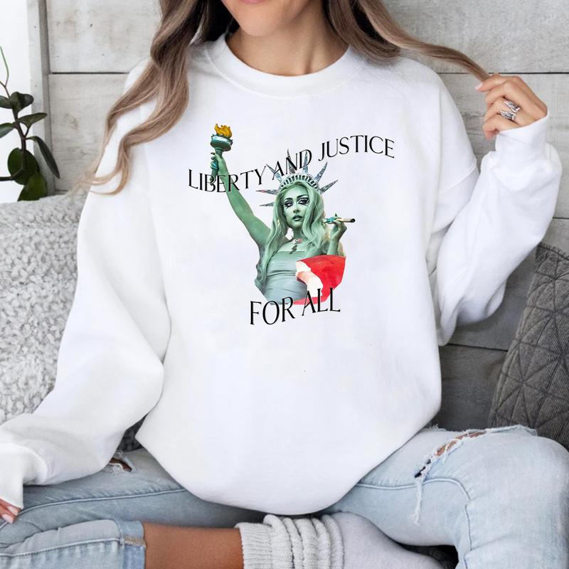 Vintage liberty and justice retro Tshirt Sweatshirt Hoodie