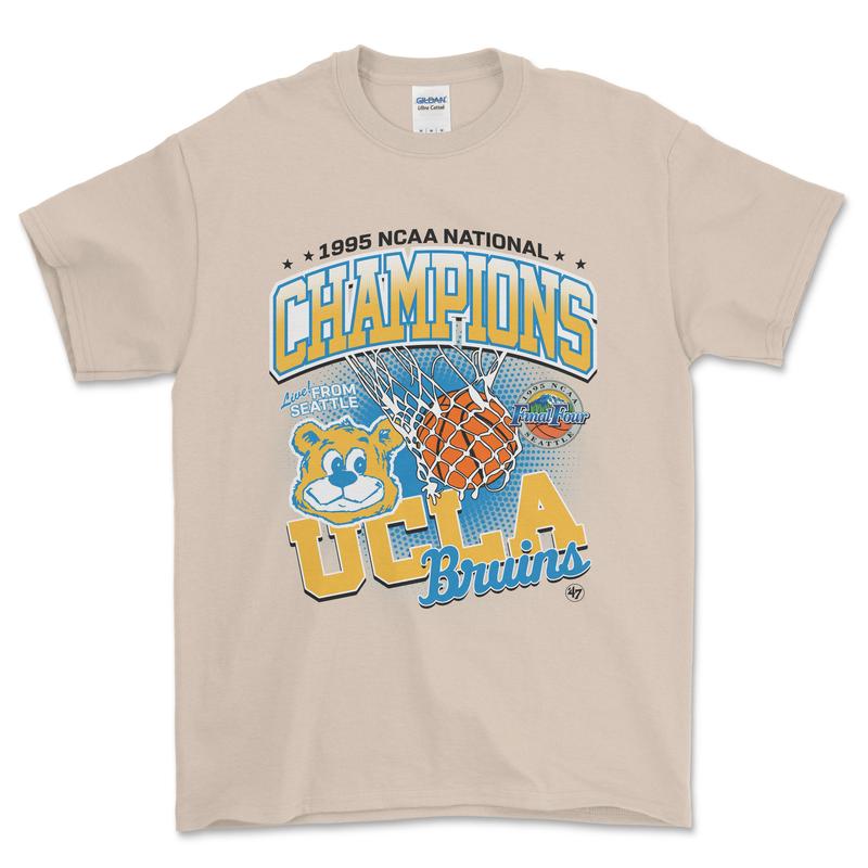 University of California Los Angeles National Champs 1995 NCAA T-Shirt, graphic vintage sports tees for men
