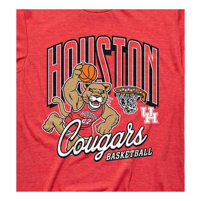 Vintage Houston Cougars Basketball Tee NCAA Menswear Top