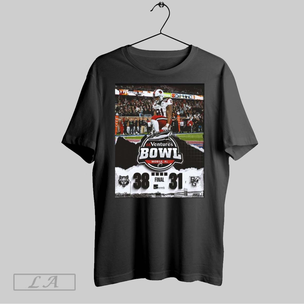 Zofficial Arkansas State Red Wolves Win 38 31 Bowling Green Falcons And Take Home The 68 Ventures Bowl Win Poster T Shirt...