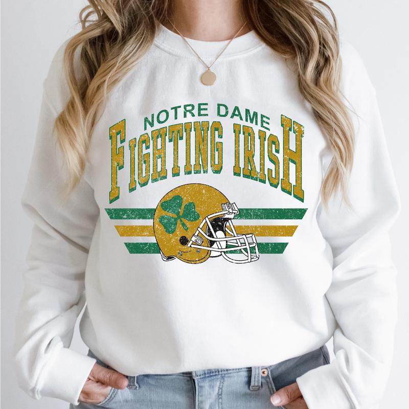 Notre Dame Fighting Irish Vintage Football NCAA Sweatshirt, Vintage University Of Notre Dame Sweatshirt, Unisex Vintage Sweatshirt NCAA, Classic Sport Sweatshirt, Gifts For Football Fan Sport