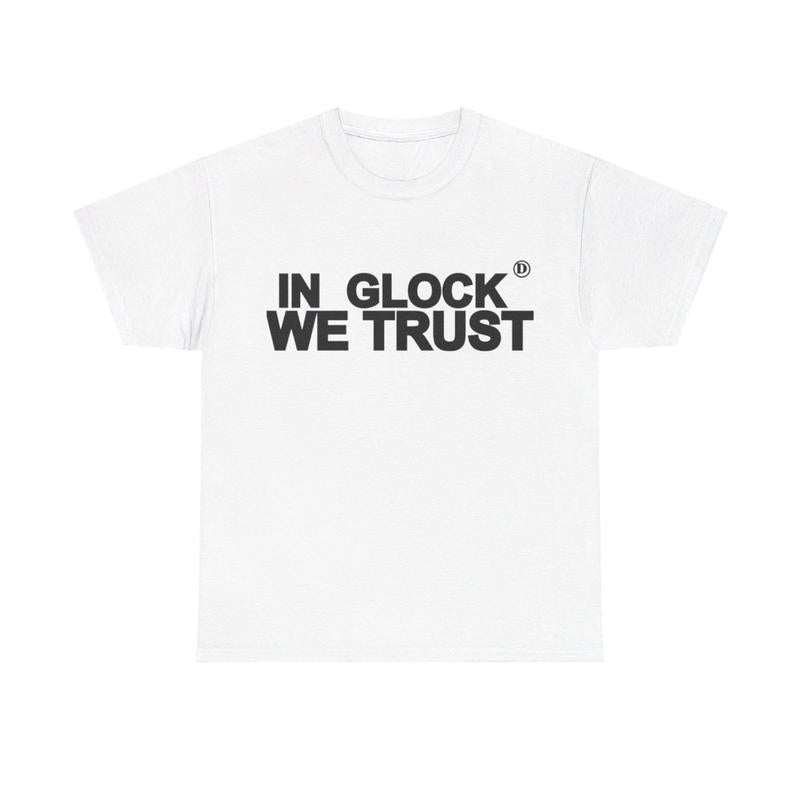 Vintage In Glock We Trust Y2k 90s Hip-Hop Vibes Heavy Cotton Graphic T-Shirt Tshirt Shirt HipHop Rap Tee Casual Classic Menswear Retro Top Comfy Stree