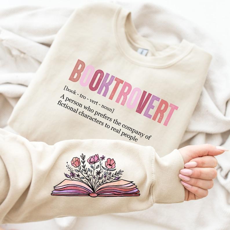 Booktrovert Sweatshirt, Definition Sweater, Book Lover Gift, Reading Sweatshirt, Bookish Crewneck, Books... (Image 1)