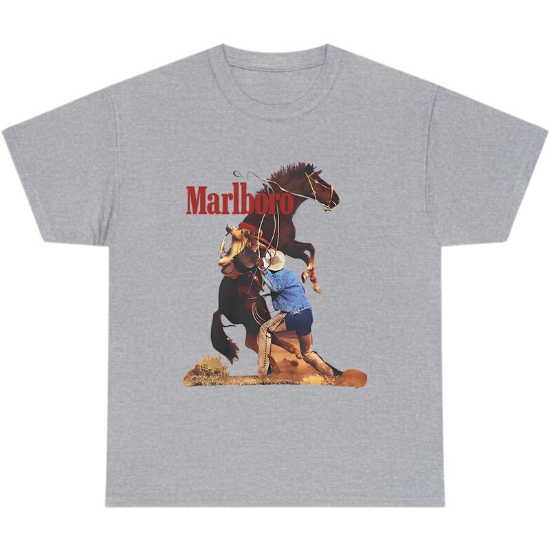 Vintage Marlboro Cowboy Boxy Shirt, Unisex Heavy Blend Tee, Full Color T-Shirt, For Men, For Women
