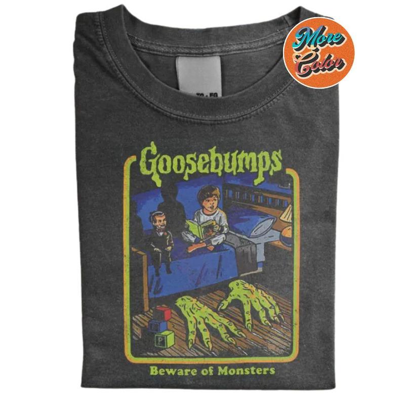 Goosebumps Beware Of Monsters Vintage Shirts, Cotton Unisex T-Shirt, Crew Neck, Size S- 3XL, Menswear Top, Womenswear Top Underwear Streetwear