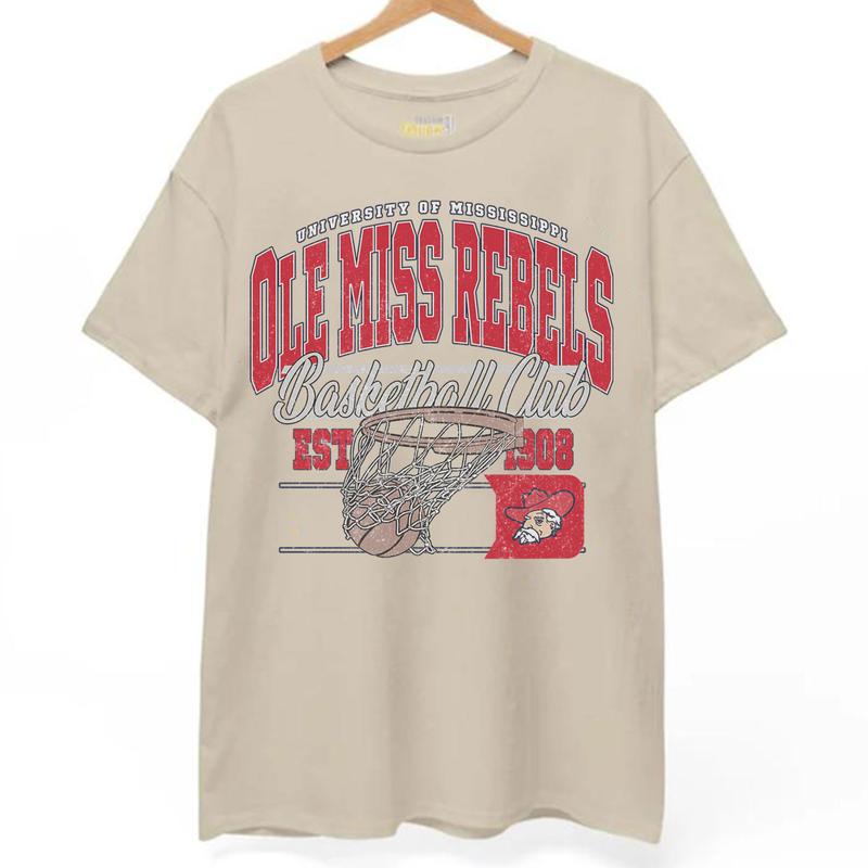 Ole Miss Rebels Vintage Basketball NCAA Sweatshirt - Tshirt - Hoodie, University of Mississippi Unisex Basketball NCAA Shirt, Unisex Vintage NCAA Shirt, Classic Basketball Shirt, Gifts For Basketball Fan Sport, Cotton, Sweatshirt
