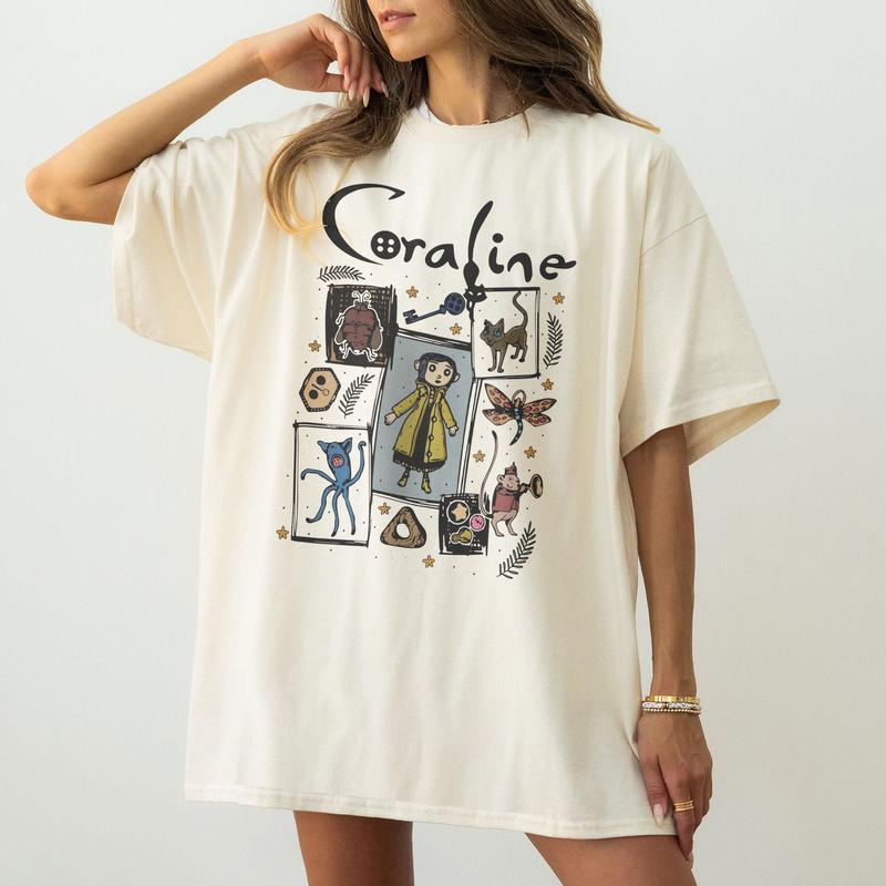 Halloween Coraline Shirt, Spooky movie Sweatshirt, Coraline Doll Shirt, Movie Vintage hr, Wybie her friend Dreaming Cotton