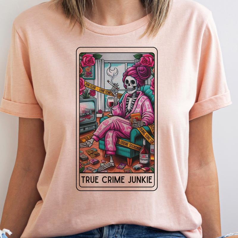 Tarot Skull Tees Dead Inside Tarot Tee The Patriot T-Shirt The True Crime Junkie Top The Homebody Tarot Tshirt ... (Image 4)