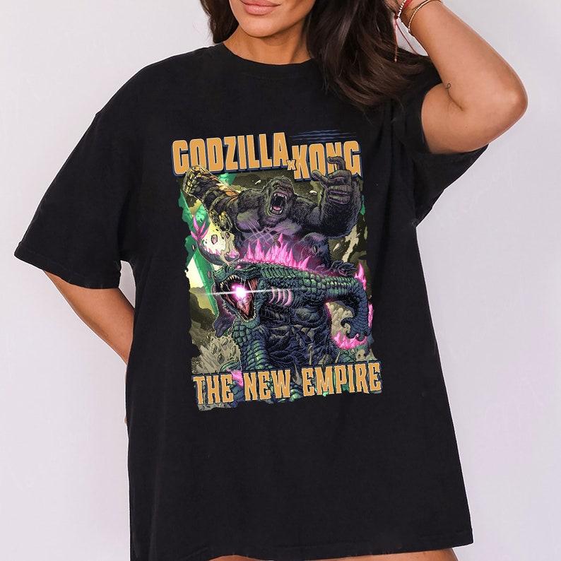 Vintage Godzilla X Kong The New Empire 2024 T-Shirt, Godzilla X Kong T-Shirt, Godzilla Movie T-Shirt, Godzilla Movie 2024 T-Shirt, Gifts