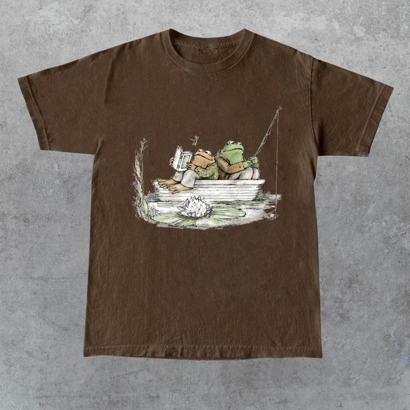 Frog 90s Vintage Graphic Shirt, Retro Toad Tee, Nature Shirt, 2000s Frog T-Shirt, Book Lovers Shirt, Vintage Unisex Cotton Tee